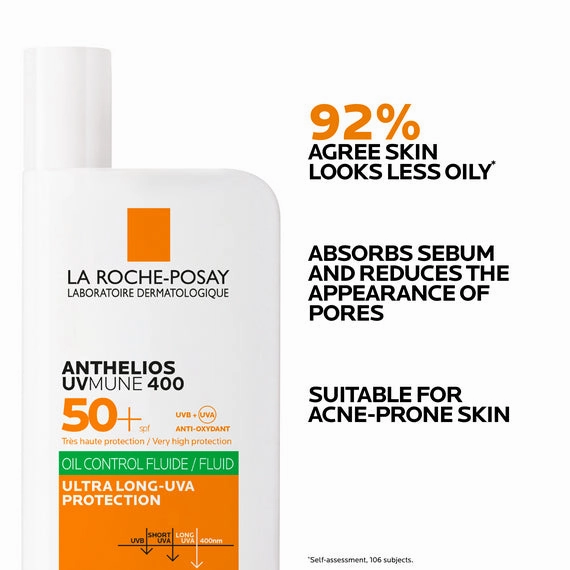 La Roche Posay Anthelios UVMune 400 Oil Control Fluid SPF50  For Oily and Blemish-Prone Skin 50ml