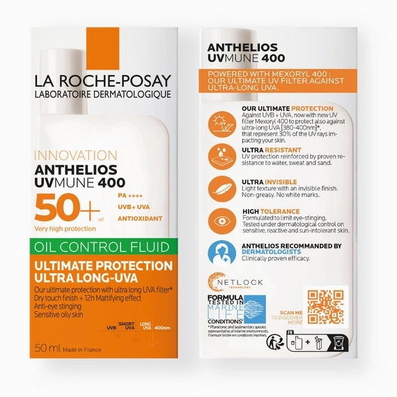 La Roche Posay Anthelios UVMune 400 Oil Control Fluid SPF50  For Oily and Blemish-Prone Skin 50ml