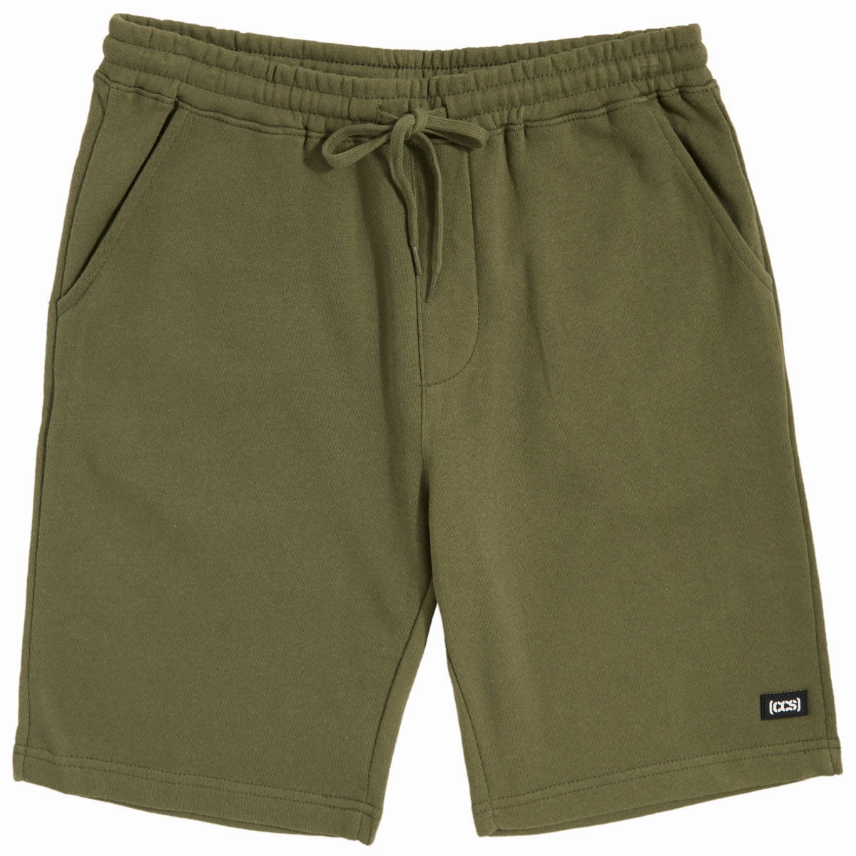 Laundry Detergent CCS Logo Rubber Patch Sweat Shorts - Army Green PPE