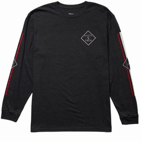 Laundry Detergent Salty Crew Tippet Color Long Sleeve T-Shirt - Charcoal Heather Fit Guide
