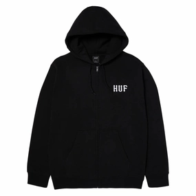 Lawn Mowers HUF Set Classic Logo Full Zip Hoodie - Black Hotel Amenities