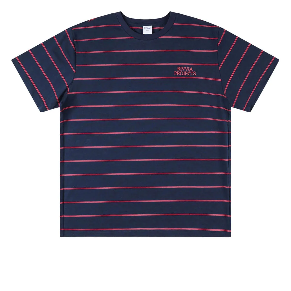 Leather Goods Rivvia Projects Stripe T-Shirt - Dark Blue/Red Tires