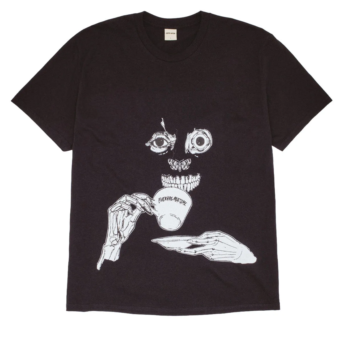 Linen Apparel Fucking Awesome Teethface T-Shirt - Black Household Cleaning