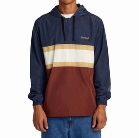 Linen Apparel RVCA Meyer II Packable Anorak Jacket - Moody Blue Software