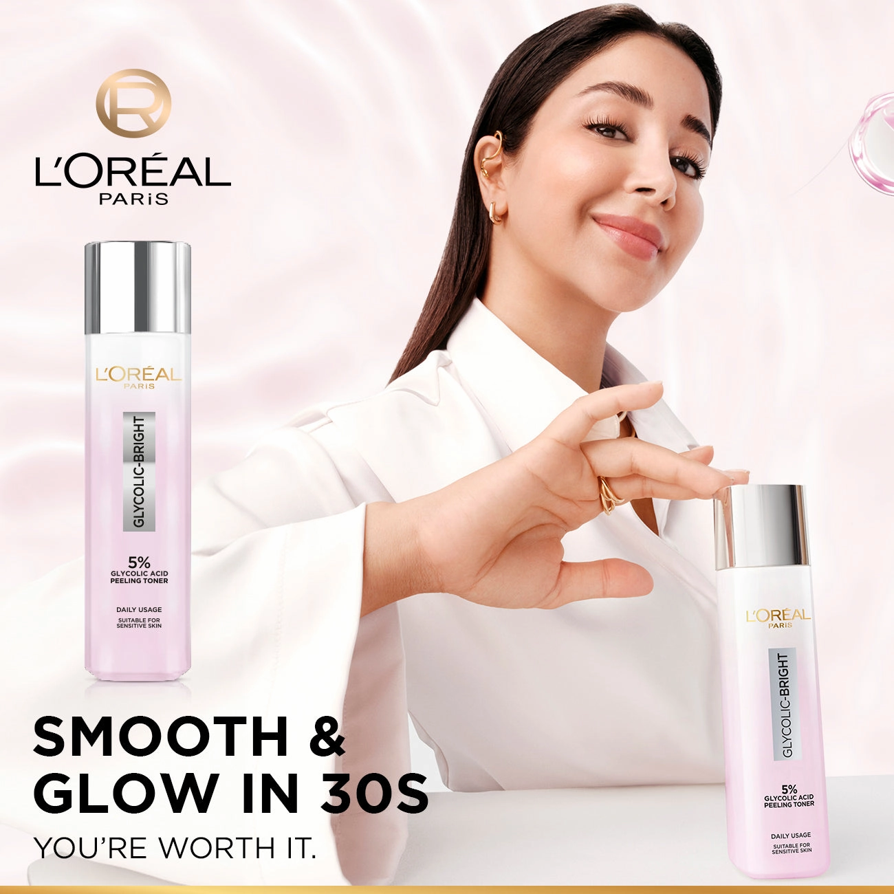 LOral Paris 5% Glycolic Acid Peeling Toner For Instant Glowing Skin