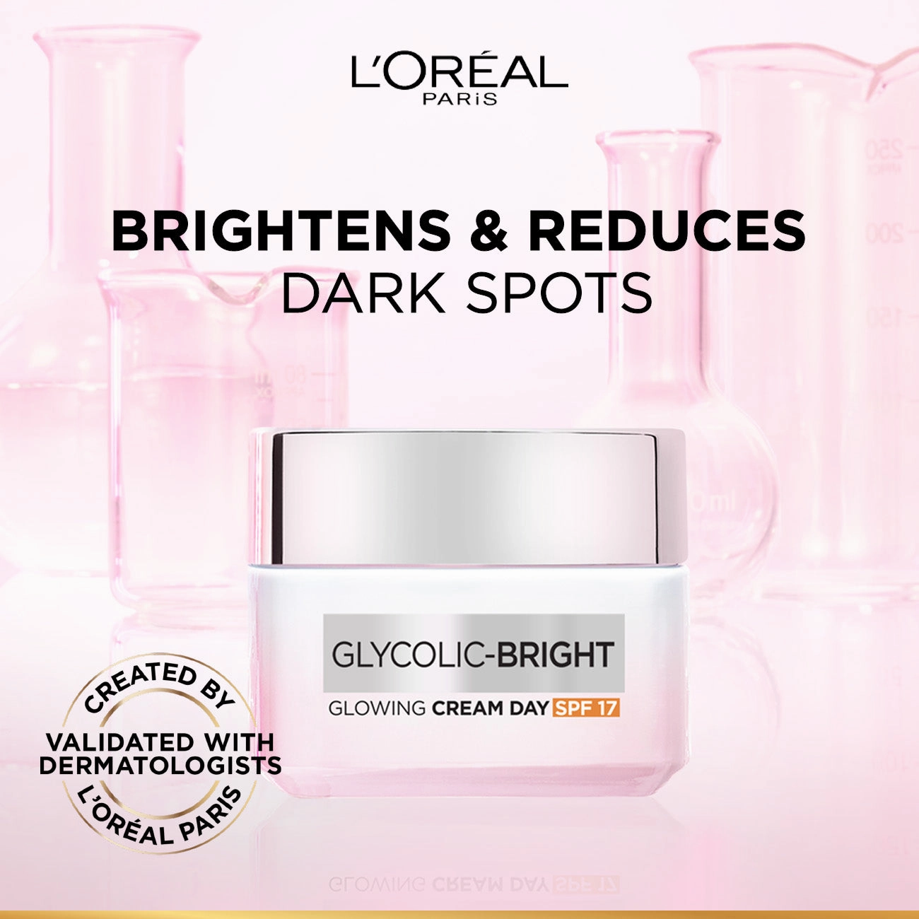 LOral Paris Glycolic Bright Glowing And Brightening Day Cream With Spf 17 To Reduce Dark Spots 50ml