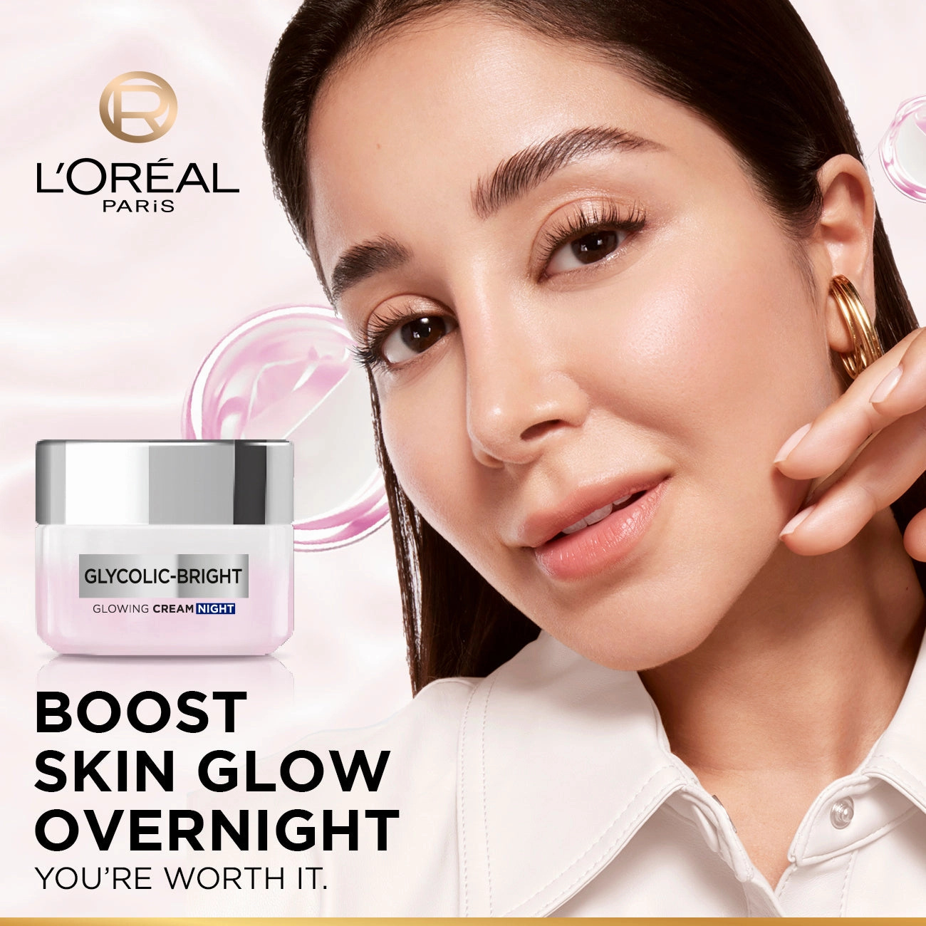 LOral Paris Glycolic Bright Glowing And Brightening Night Cream With Glycolic Acid For Boosting Overnight 50ml
