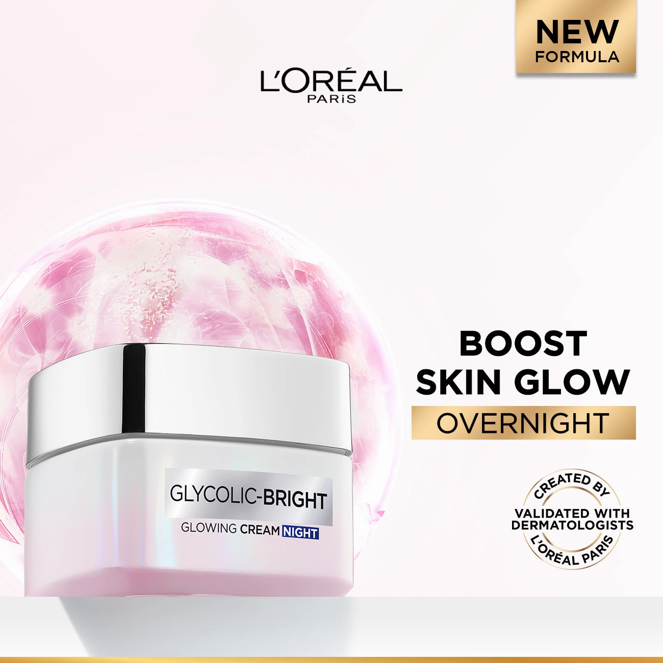 LOral Paris Glycolic Bright Glowing And Brightening Night Cream With Glycolic Acid For Boosting Overnight 50ml