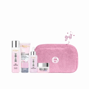 LOral Paris Glycolic Bright Routine Bundle   Free Pink Pouch At 20% Off
