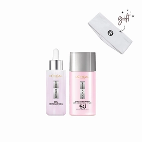 LOral Paris Glycolic Bright Sunscreen & Serum Bundle   Free Headband