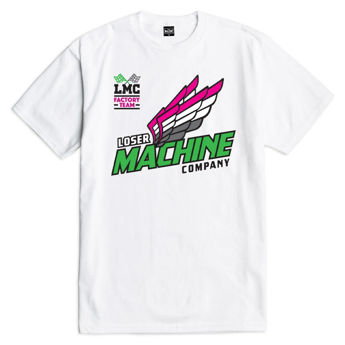 Loser Machine Four Stroke T-Shirt - White Durable Apparel Decals