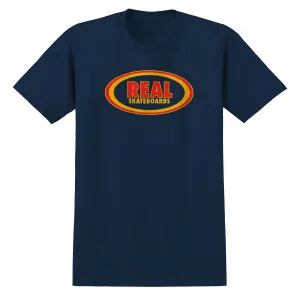 Loungewear Real Oval T-Shirt - True Navy/Red/Gold Print Consoles
