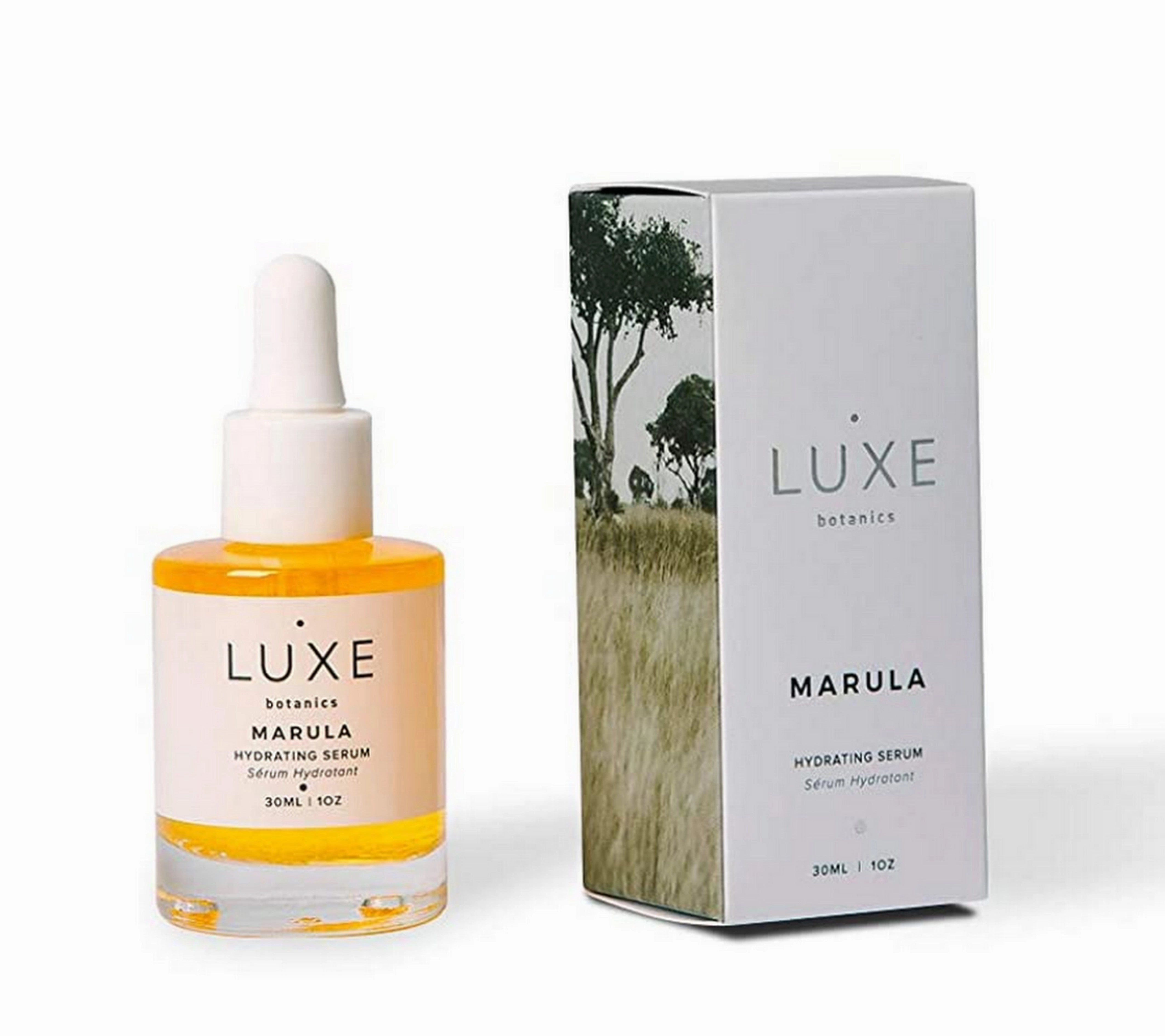 Luxe Botanics Marula Hydrating Serum - Replenishing, Restorative, and Skin Fortifying Concentrate - Marula Oil, Rosehip and Jojoba (1oz)