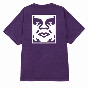 Magazines Obey Bold Icon Face T-Shirt - Pigment Imperial Purple Men's Grooming