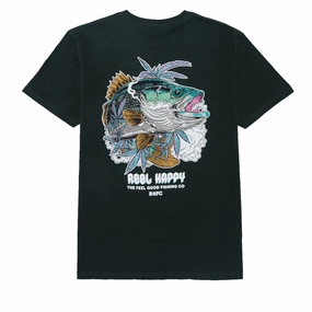 Magazines Reel Happy Smokey Vibes T-Shirt - Forest Green Soap