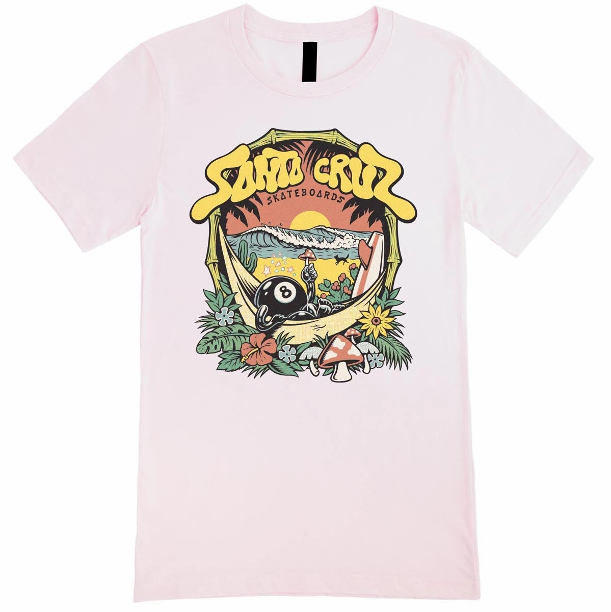 Magazines Santa Cruz Womens Winkowski 8Baller Trip Front T-Shirt - Soft Pink Graphic Design