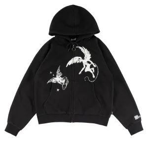 Makeup Removers Welcome Duality Cropped Zip Hoodie - Black Magazines