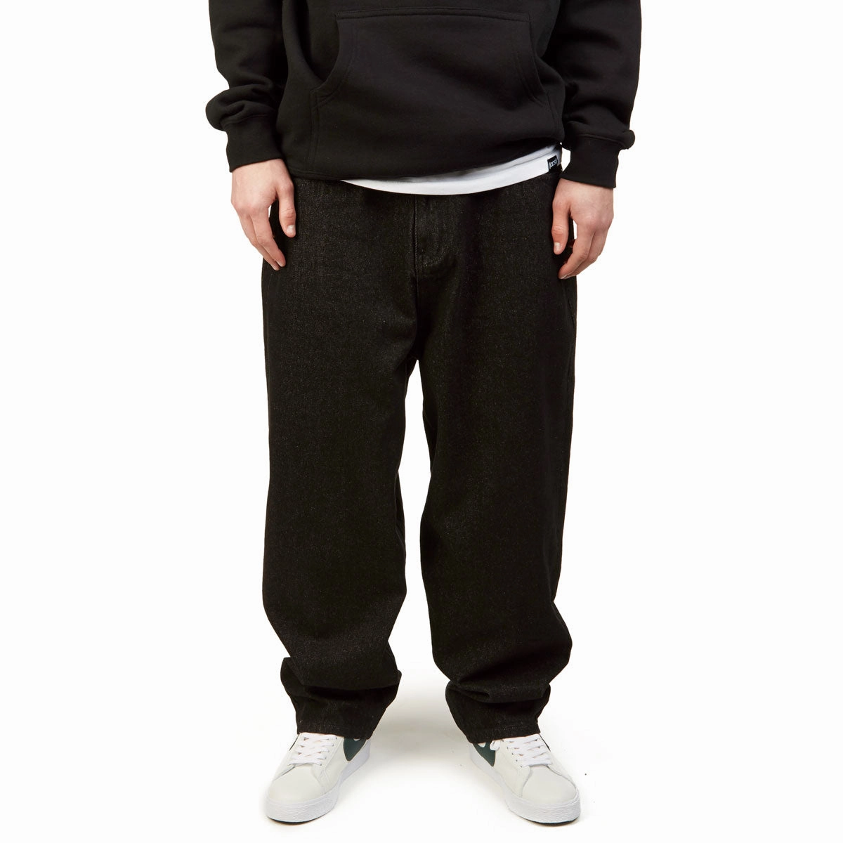 Makeup CCS Baggy Taper Denim Jeans - Black How to Style