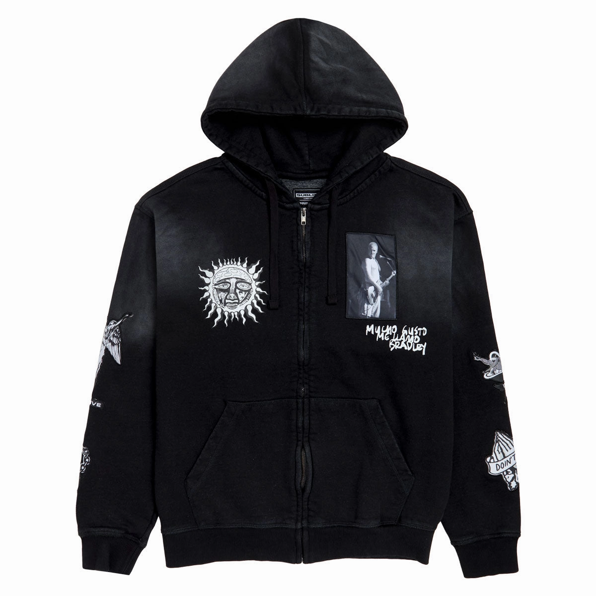 Medical Supplies Primitive x Sublime Hello Zip Up Hoodie - Black Cotton Clothing