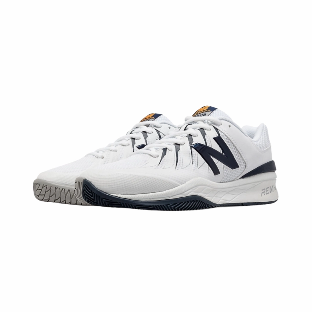 Men's Court 1006 - White with Navy (2E Width)