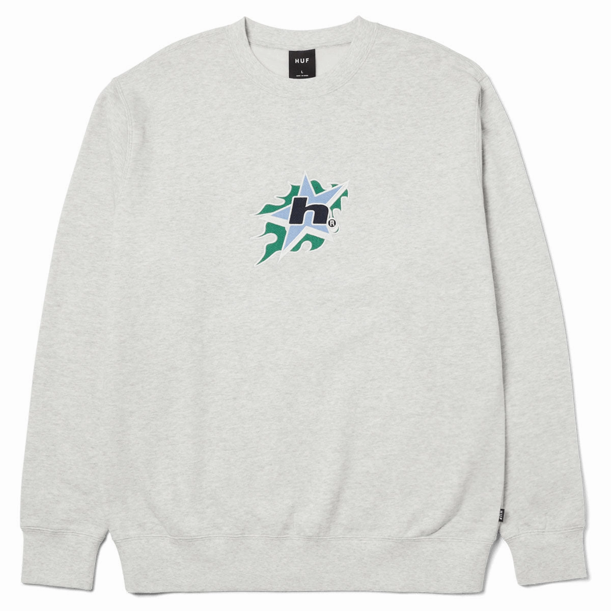 Men's Grooming HUF H Bit Crewneck Sweatshirt - Ash Cleaning Supplies
