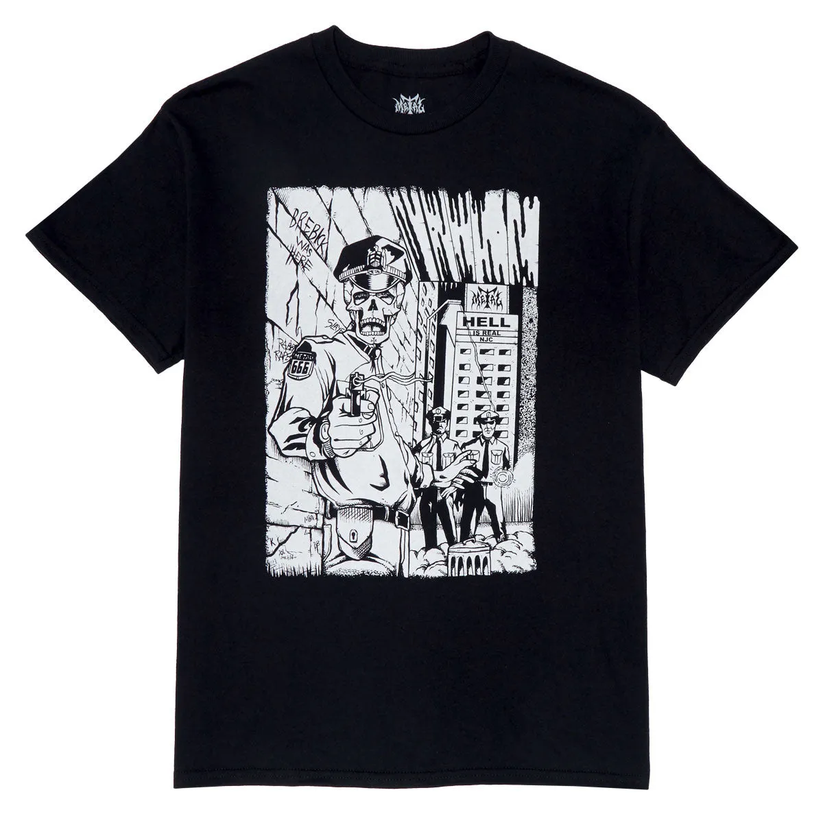 Metal Cop T-Shirt - Black Classic Styles Stationery