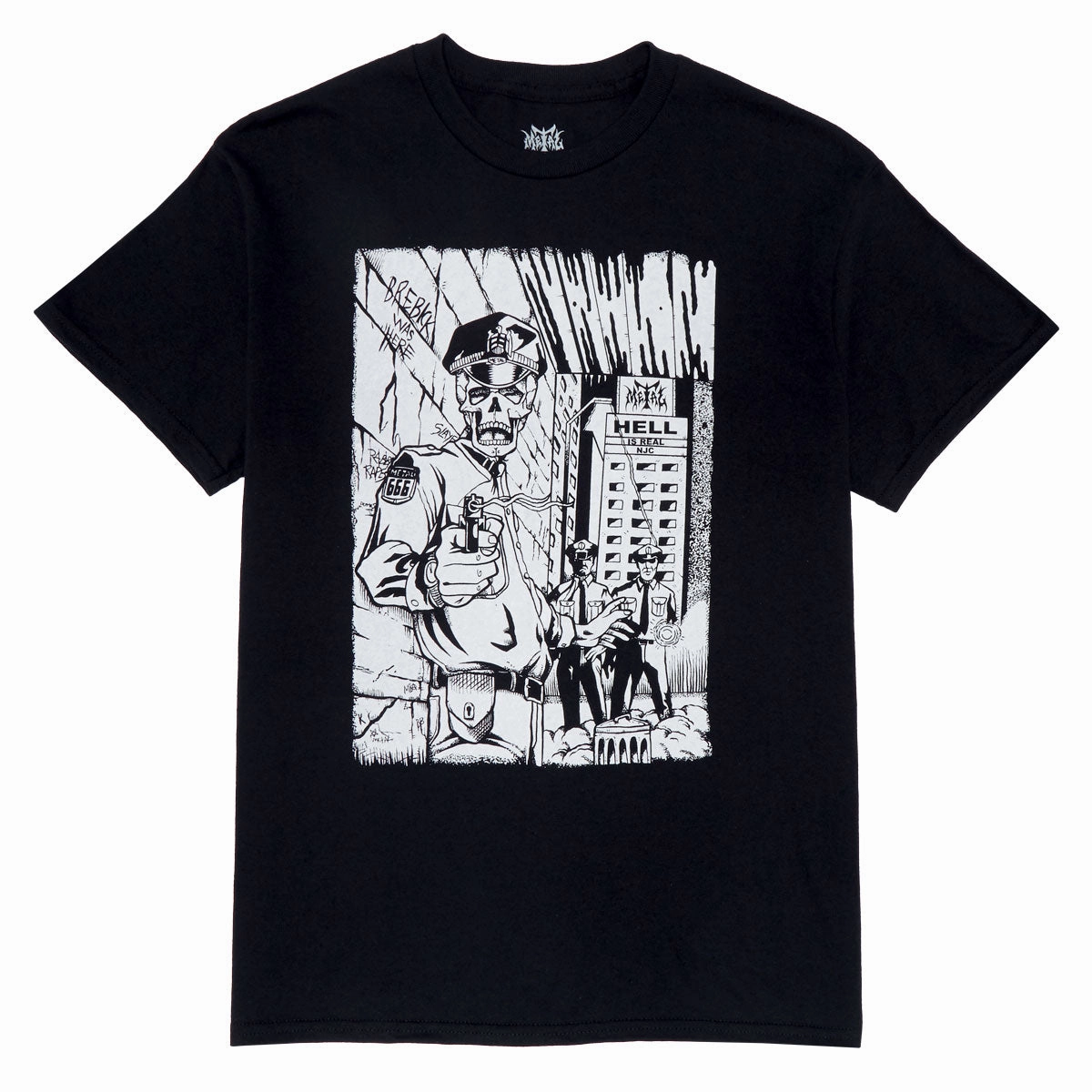 Metal Cop T-Shirt - Black Classic Styles Stationery
