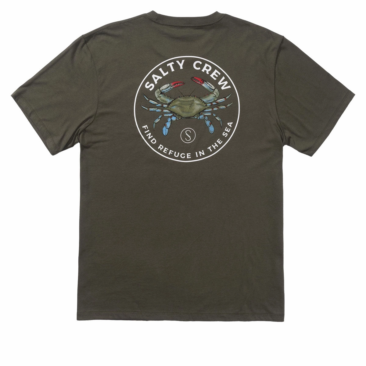 Modern Fashion Salty Crew Blue Crabber T-Shirt - Dusty Olive Workbooks