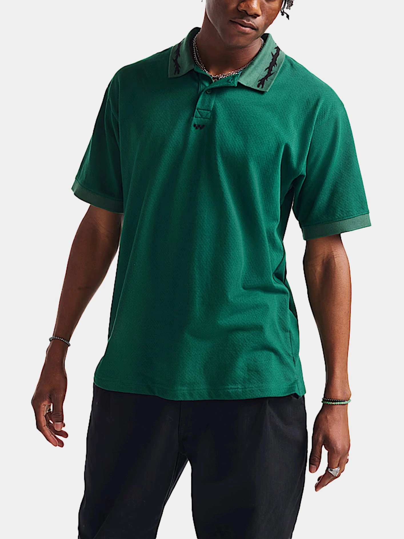 Modern Walk Step-On Skate Mesh Polo "Rain Forest"