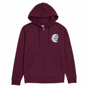 Movies Santa Cruz Womens Moon Dot Relaxed Zip Up Hoodie - Maroon Seat Covers