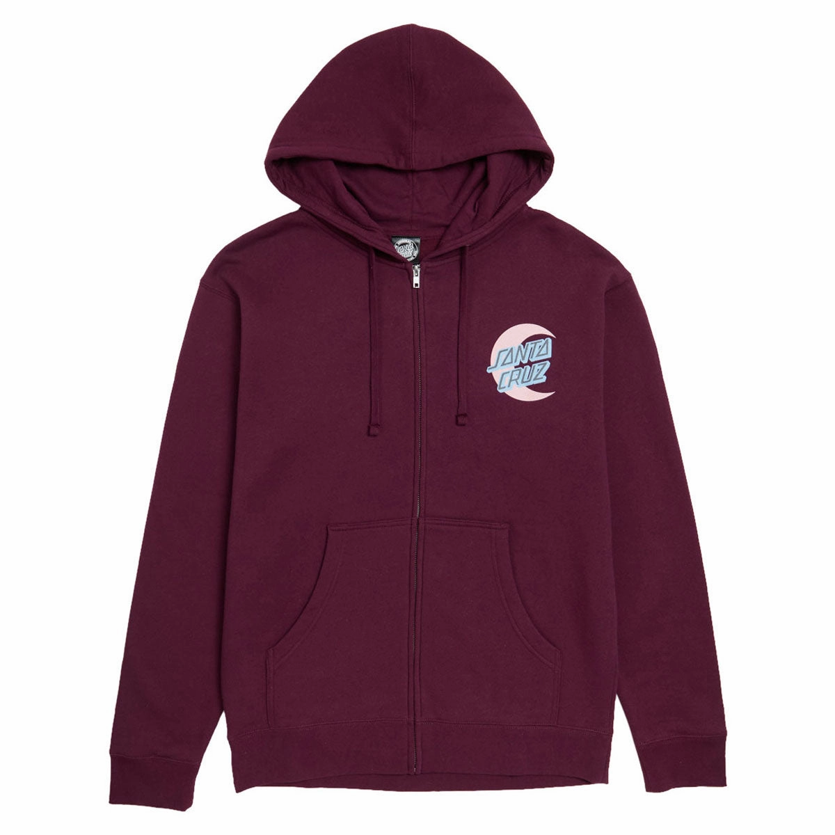Movies Santa Cruz Womens Moon Dot Relaxed Zip Up Hoodie - Maroon Seat Covers