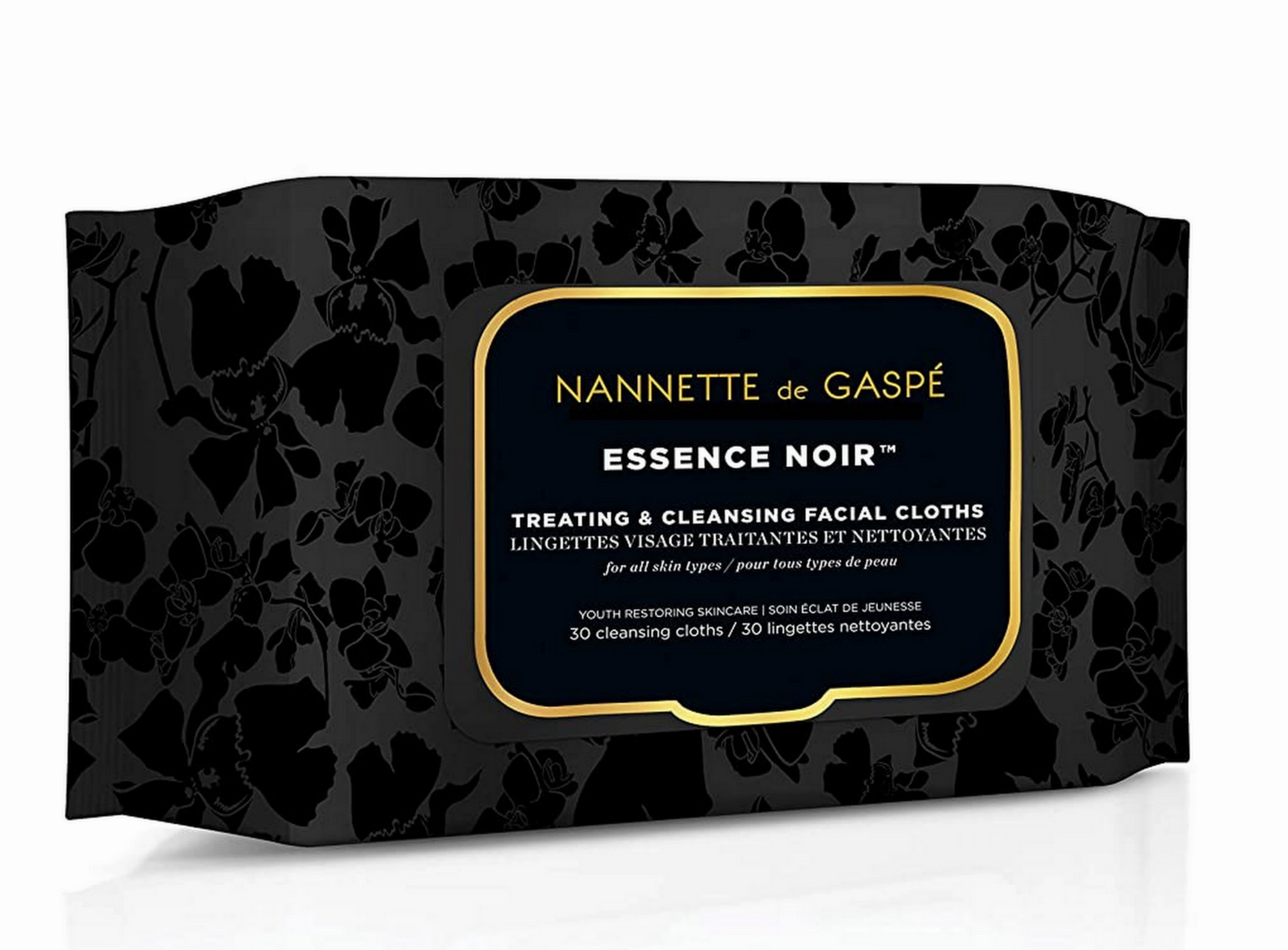 NANNETTE de GASP Essence Noir Facial Cloths Makeup Remover Wipes