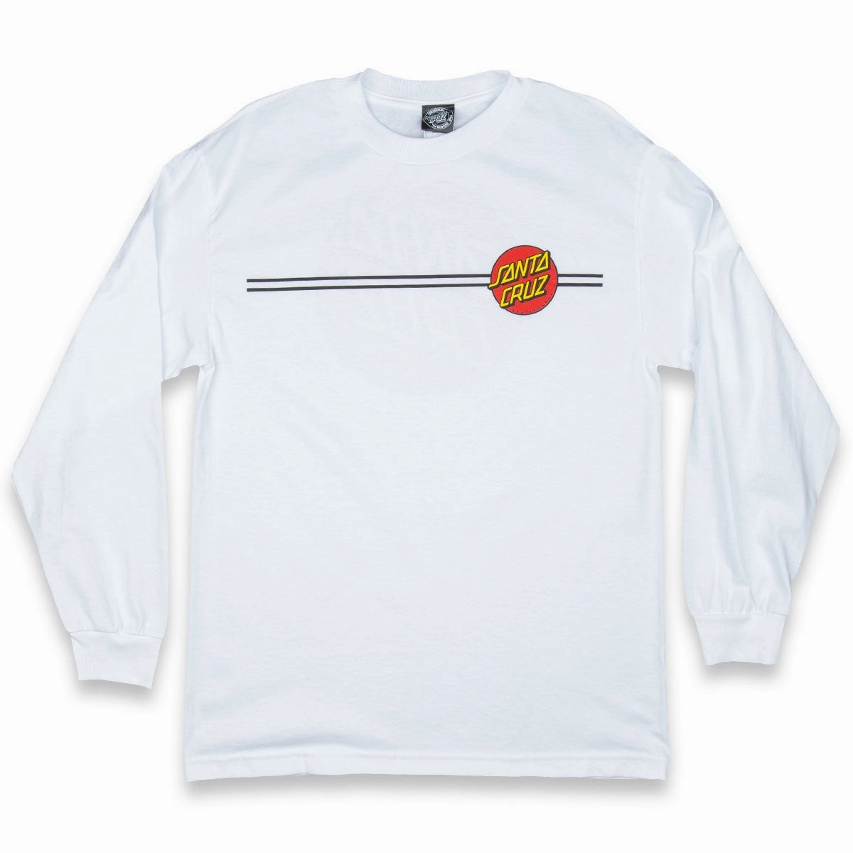 Newspapers Santa Cruz Classic Dot Long Sleeve T-Shirt - White Paper Products