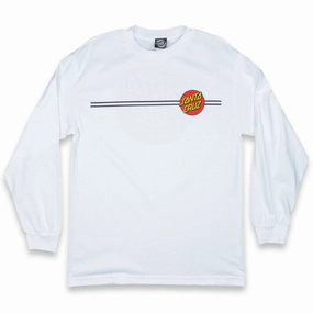Newspapers Santa Cruz Classic Dot Long Sleeve T-Shirt - White Paper Products