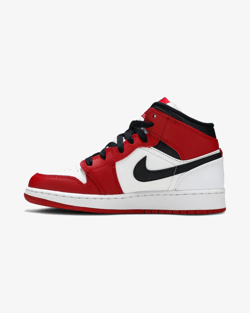 NIKE AIR JORDAN1 MID CHICAGO WHITE HEEL GS Stretchy Material