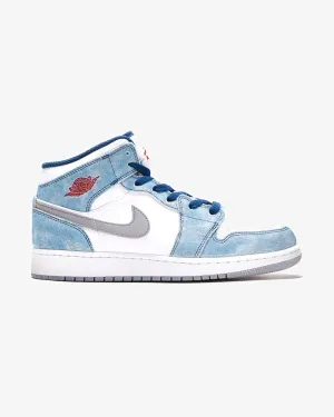 NIKE AIR JORDAN1 MID GS FRENCH BLUE FIRE RED Urban Trend Day Runner