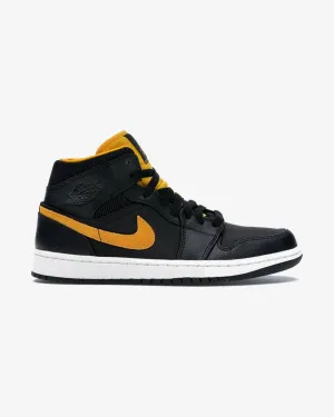 NIKE AIR JORDAN1 MID SE BLACK UNIVERSITY GOLD All-Day Ease