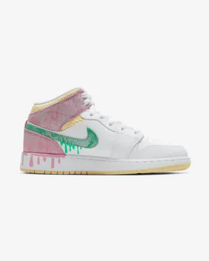 NIKE AIR JORDAN1 MID SE PAINT DRIP GS Easy Cushioning Classy durability