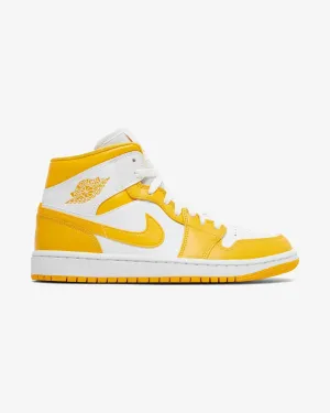 Sleek Design NIKE AIR JORDAN1 MID WMNS WHITE UNIVERSITY GOLD