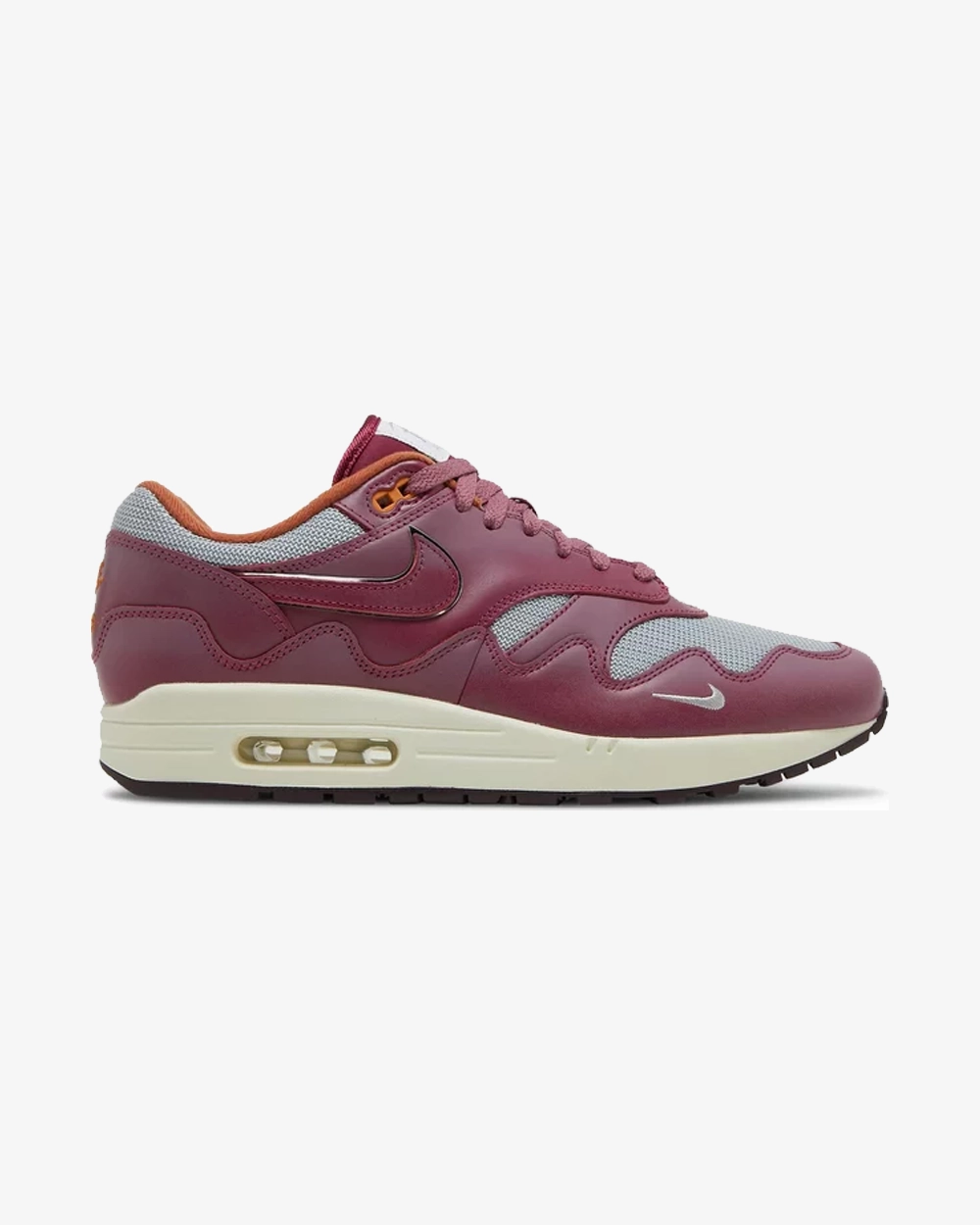 NIKE AIR MAX1 X PATTA WAVES RUSH MAROON (WITH BRACELET) - Day Comfort Unique Sole