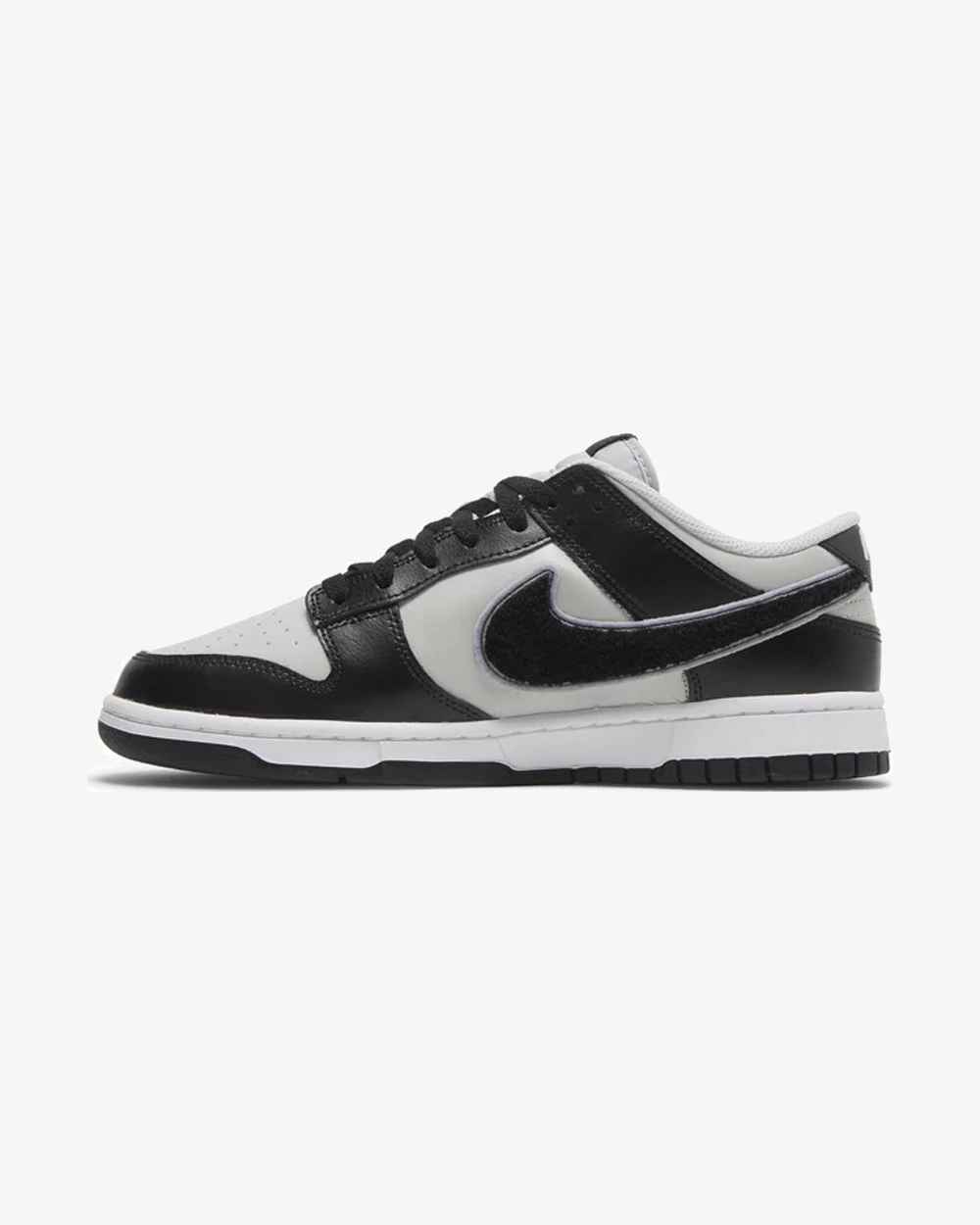 NIKE DUNK LOW CHENILLE SWOOSH BLACK GREY Multi-functional sole