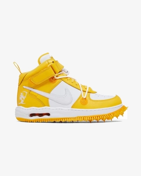 NIKE X OFF WHITE AIR FORCE1 MID VARSITY MAIZE Rubberized Finish
