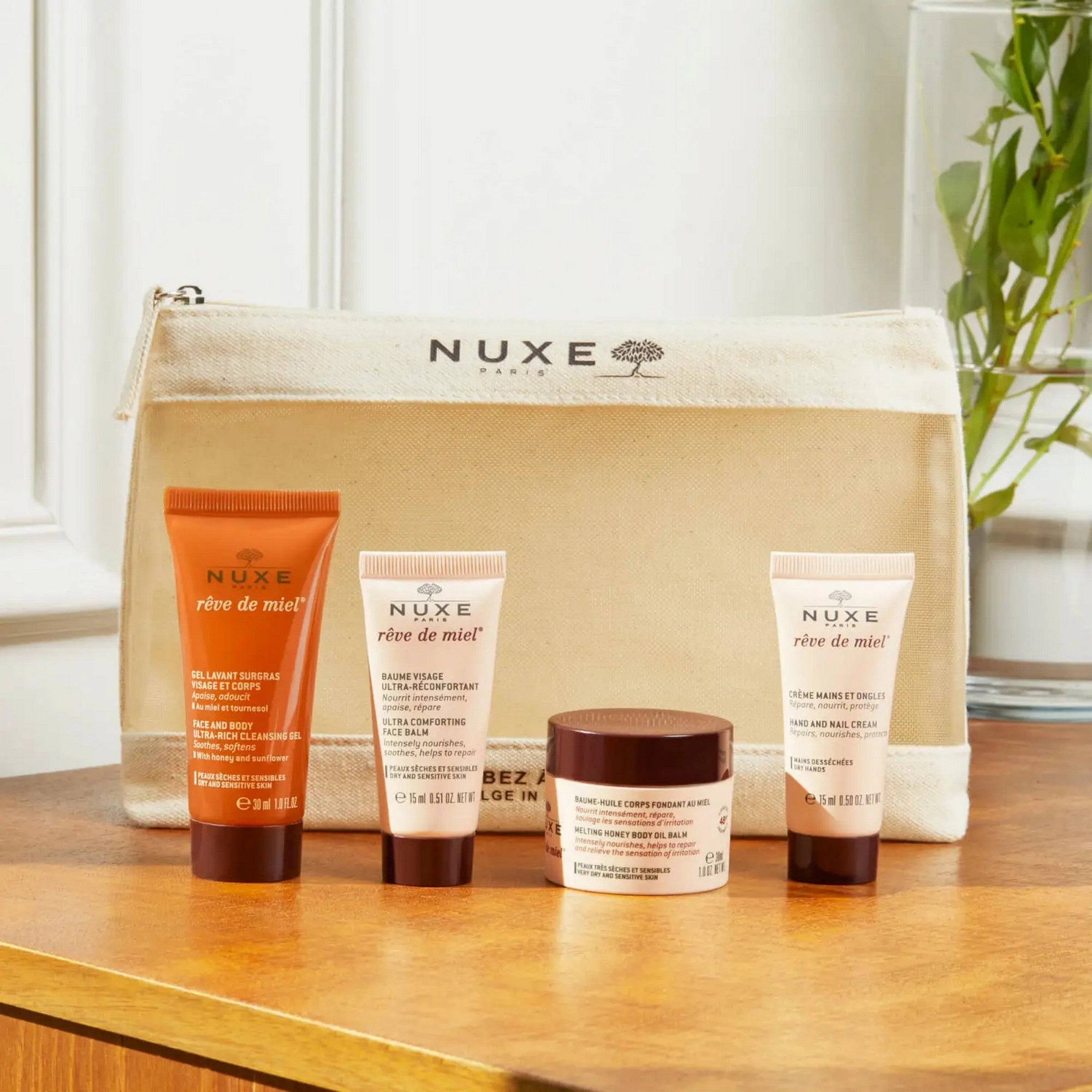 Nuxe Reve De Miel 4 Piece Travel Kit