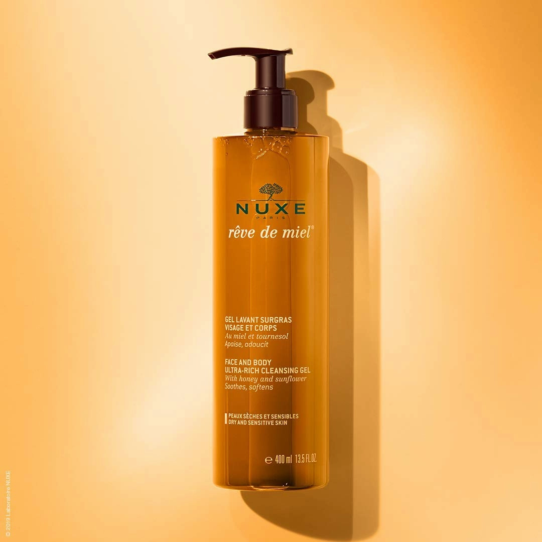NUXE Rve de Miel Face and Body Ultra-Rich Cleansing Gel, 13.5 Fl oz