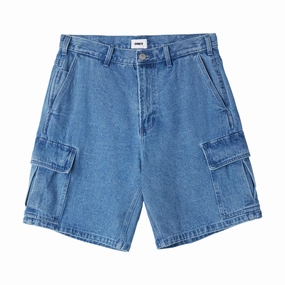 Obey Bigwig Baggy Denim Cargo Shorts - Light Indigo Collectibles Fashion Staples
