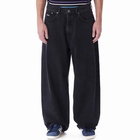 Obey Bigwig Baggy Denim Jeans - Faded Black Vitamins Decorations