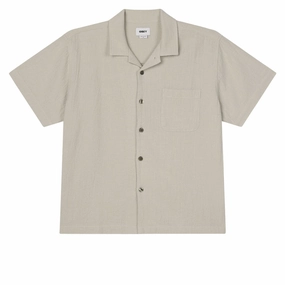Obey Curtis Woven Shirt - Natural Sports Cards Rompers