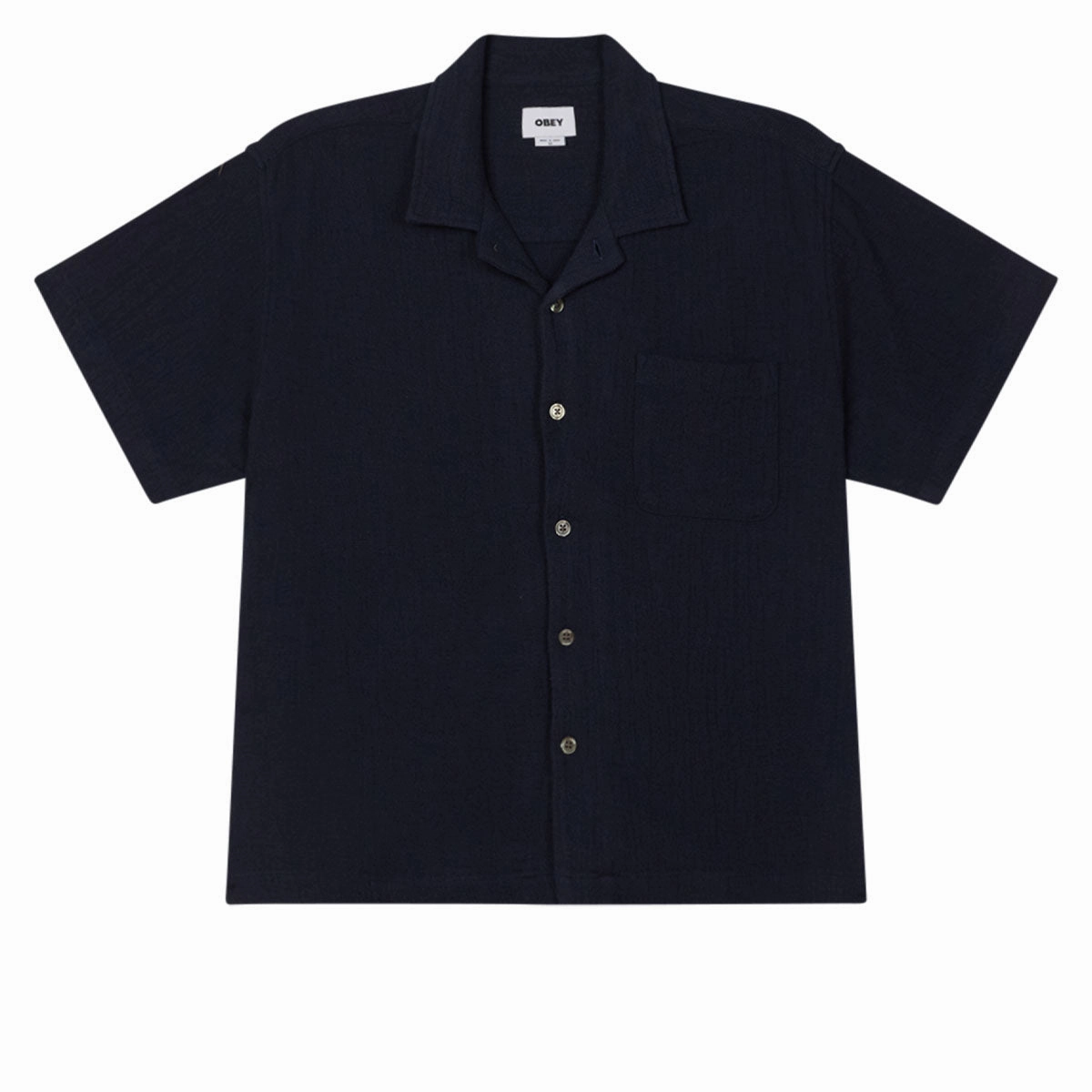 Obey Curtis Woven Shirt - Navy Soil Steering Wheel Covers