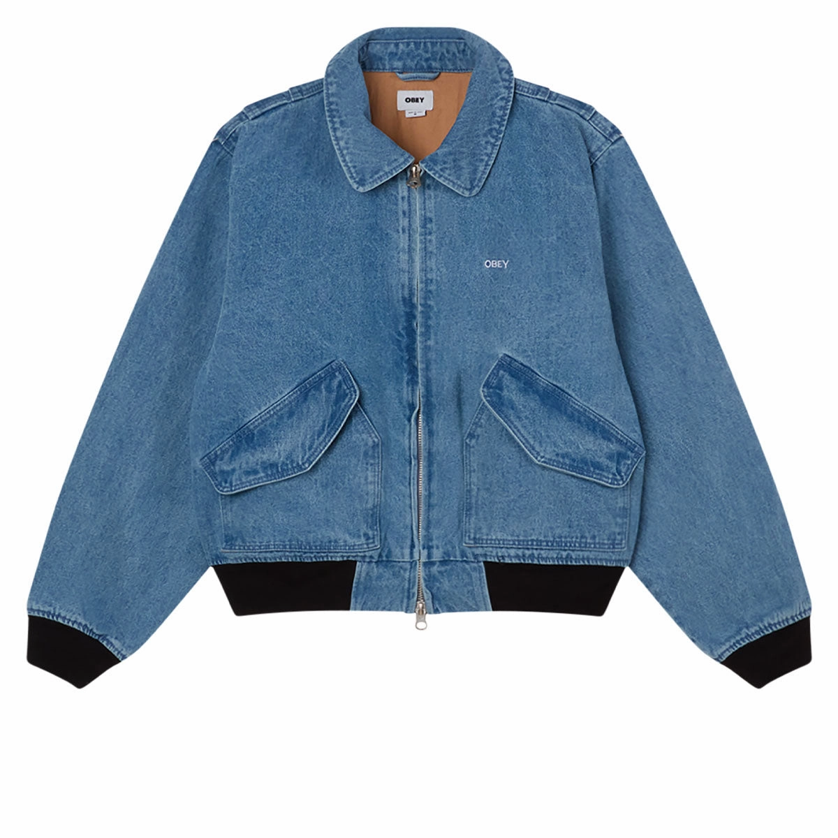 Obey Denim Cwu-45p Jacket - Light Indigo Art Supplies Motorcycle Gear