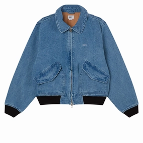 Obey Denim Cwu-45p Jacket - Light Indigo Art Supplies Motorcycle Gear